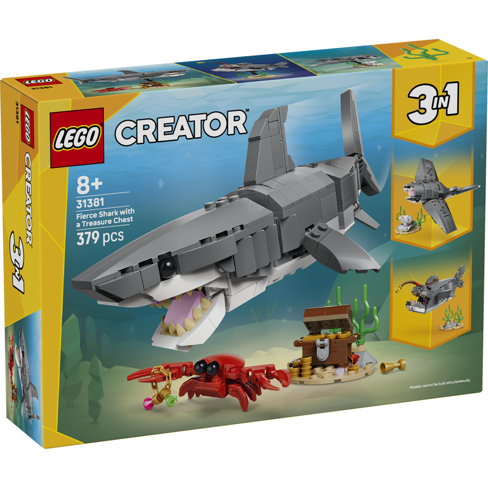  LEGO Creator 3in1 Fierce Shark with a Treasure Chest 31381